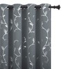 BUHUA Striped Wave Vine Print Blackout Curtains Thermal Insulated Grommet