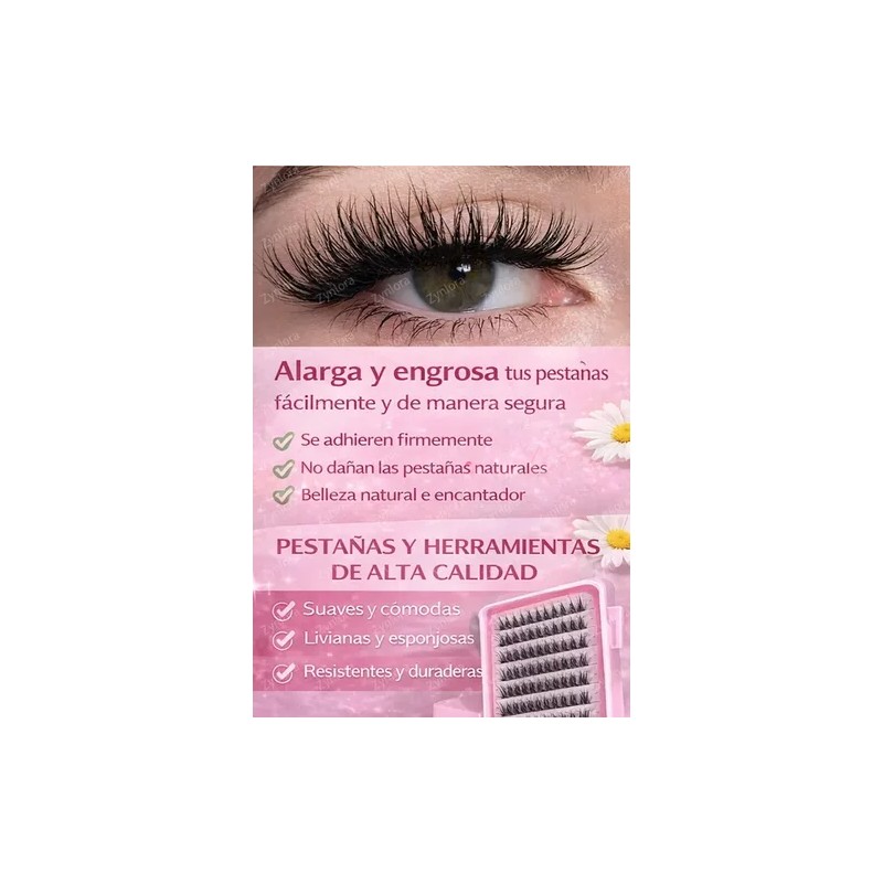 Pestañas Postizas 740 Piezas, Volumen Natural, Kit Profesion Negro D
