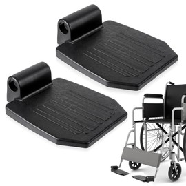 2PCS Universal Footplate for The Wheelchair, Transport Chair Footrest, Wheelchair Replacement Parts for Standard Wheelchair Repair, Striped Surface, Mounting Hole 7/8"