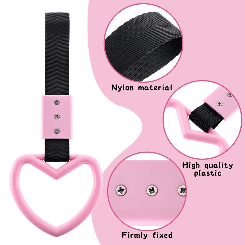 2 PCS Car Heart Hanging Accessories Drift Charm Pink Heart