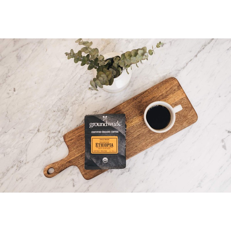 Groundwork Organic Whole Bean Medium Roast Coffee, Ethiopia, 12 oz