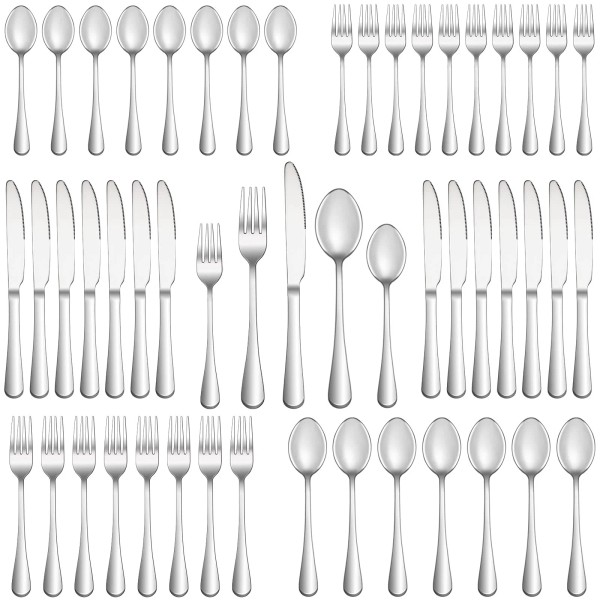 Mutnitt 50 Piece Silverware Set Service for 10,Premium Stainless Steel