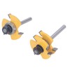 2Pcs Tongue and Groove Cutter 3 Teeth 1/4inch Shank T