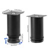 ZOENHOU 8 Packs 4-4.6 Inch Height Black Furniture Adjustable Legs,
