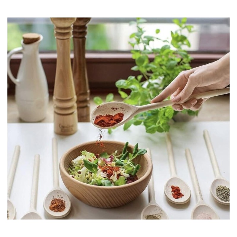 Premium 5-Piece Wooden Spoon Set. Kitchen Essentials - Oval Wood