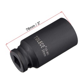 sourcing map 1/2-Inch Drive 28mm 12-Point Deep Impact Socket, CR-MO Steel 78mm Length, Metric Sizes