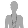 COOLSTEELANDBEYOND Champagne Gold Statement Necklace Multi-layer Long Chain with Oval