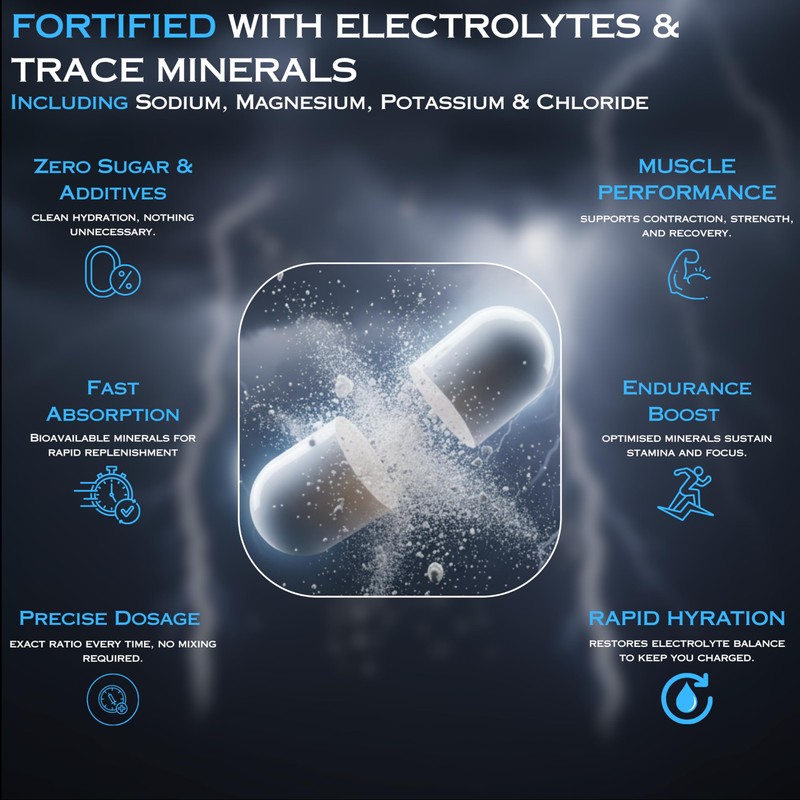 Gym Guru® Electrolytes Capsules High Strength, 240 Capsules, UK Made