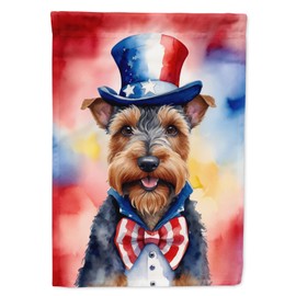 Caroline's Treasures DAC5817GF Welsh Terrier Patriotic American Garden Flag Mailbox Flag Decorative Yard Flag Banner Outside Patio Artwork Yard Flower Beds, Garden Size, Multicolor