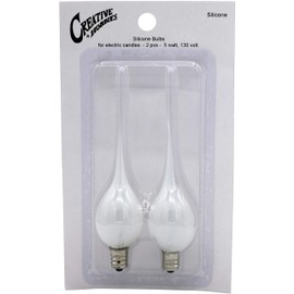 Creative Hobbies 5 Watt Silicone Dipped Country Candle Lamp Light Bulbs - Replacement Bulbs for Candles and Chandeliers - Box of 12