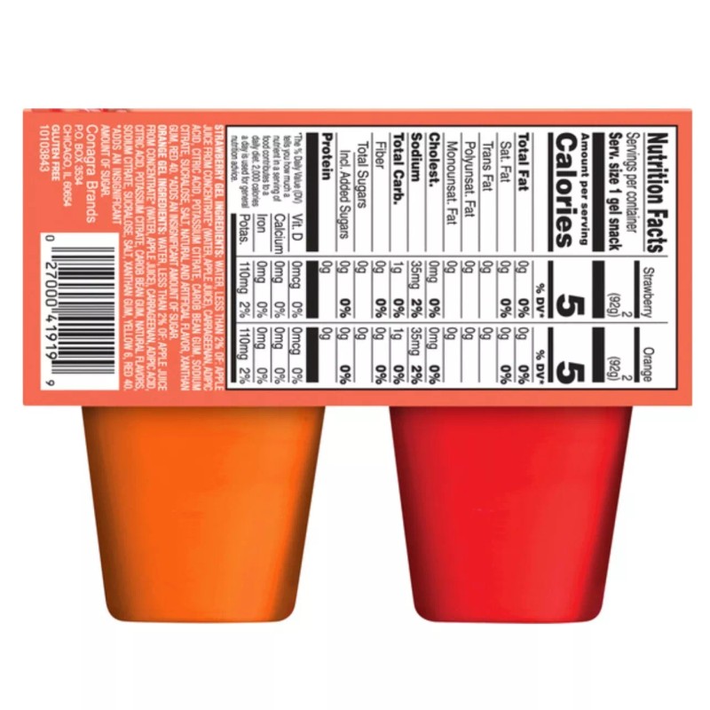 ðŸŸ¡ New Snack Pack Sugar Free Strawberry Orange Jello Inspired