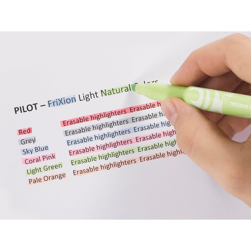 Pilot FriXion Light Soft Erasable Highlighters, Set of 6, Pastel