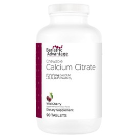 Bariatric Advantage - Calcium Citrate Chewable (500mg) - Wild Cherry, 90 Tablets