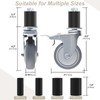 ERKOON 3 Inch Prep Table Caster Wheels Set, 4 Heavy