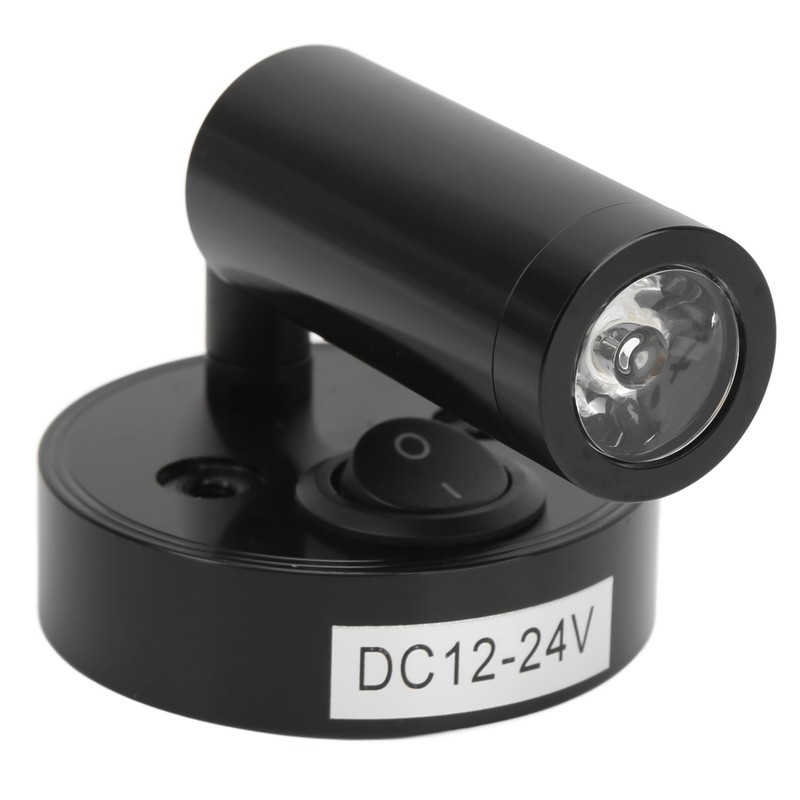 12‑24V 3W LED Reading Light Bedroom Bedside Lamp Chrome Aluminum