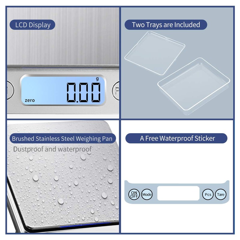 KUBEI Upgraded Large Range Small Kitchen Scale, USB Charging Mini