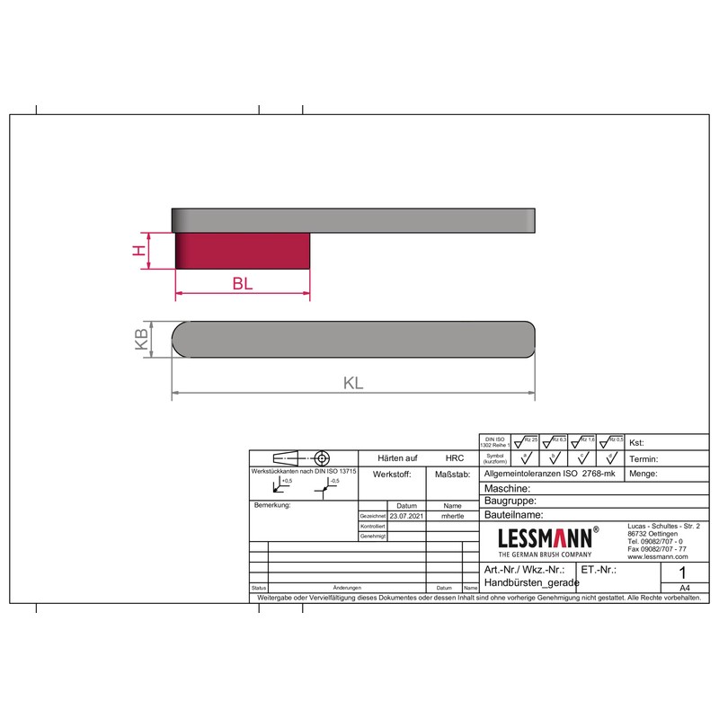 Lessmann Hand Brush 320 x 35 x 18 mm 4