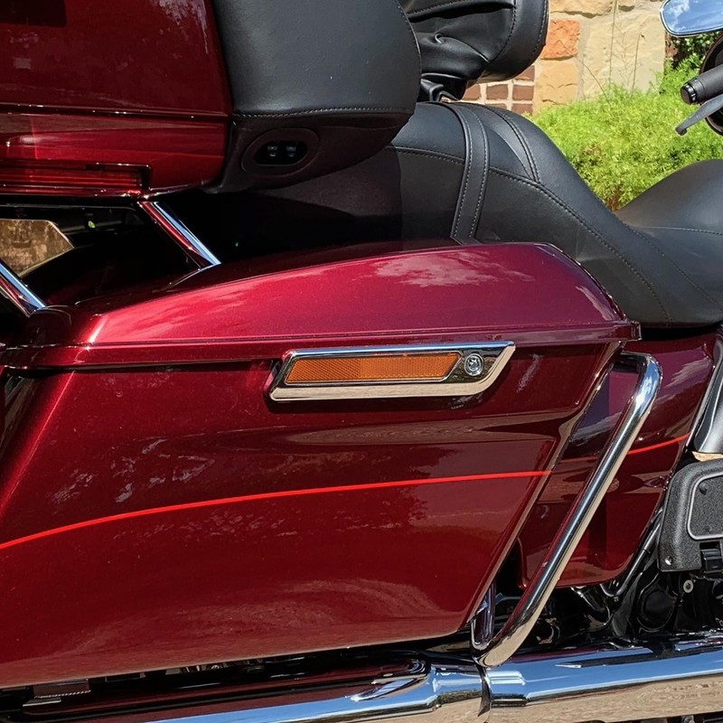 TCMT Orange Saddlebag Latch Covers Reflector Fits For Harley 2014-2025