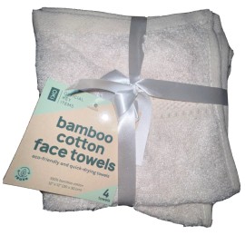 Bamboo Cotton Face Towels 4 pk