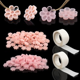 Lashes Glue Cups for Eyelash Extensions, 200 Pcs Lash Glue Ring Glue Cup with 2 Rolls Glue Point Lashing Supplies Kit for Women Gilrs（Pink)