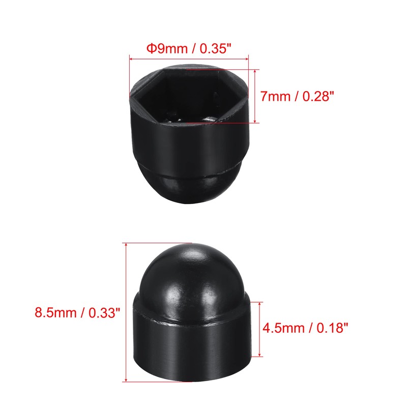 sourcing map Pack of 100 Protective Caps for Nuts Made