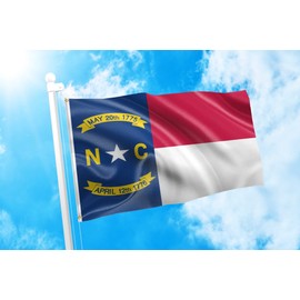 DMSE North Carolina State Flag 3X5 Ft Foot 100% Polyester 100D Flag UV Resistant (3' X 5' Ft Foot)