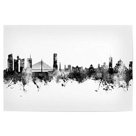artboxONE Poster 30 x 20 cm Belgrade Serbia Skyline Black Picture Belgrade Black and White City