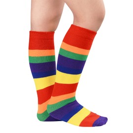 Durio Kids Rainbow Socks Cute Toddler Knee High Socks Soft Girls Knee High Socks for Toddler Girls 01 Rainbow