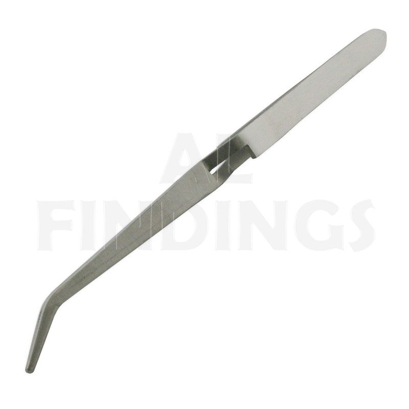 Jewellers Tools 2 STEEL ANGLED TWEEZERS : Self Cross Locking