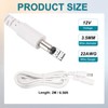 MECCANIXITY 1PCS 6.56ft White DC Power Extension Cable 5.5mm x