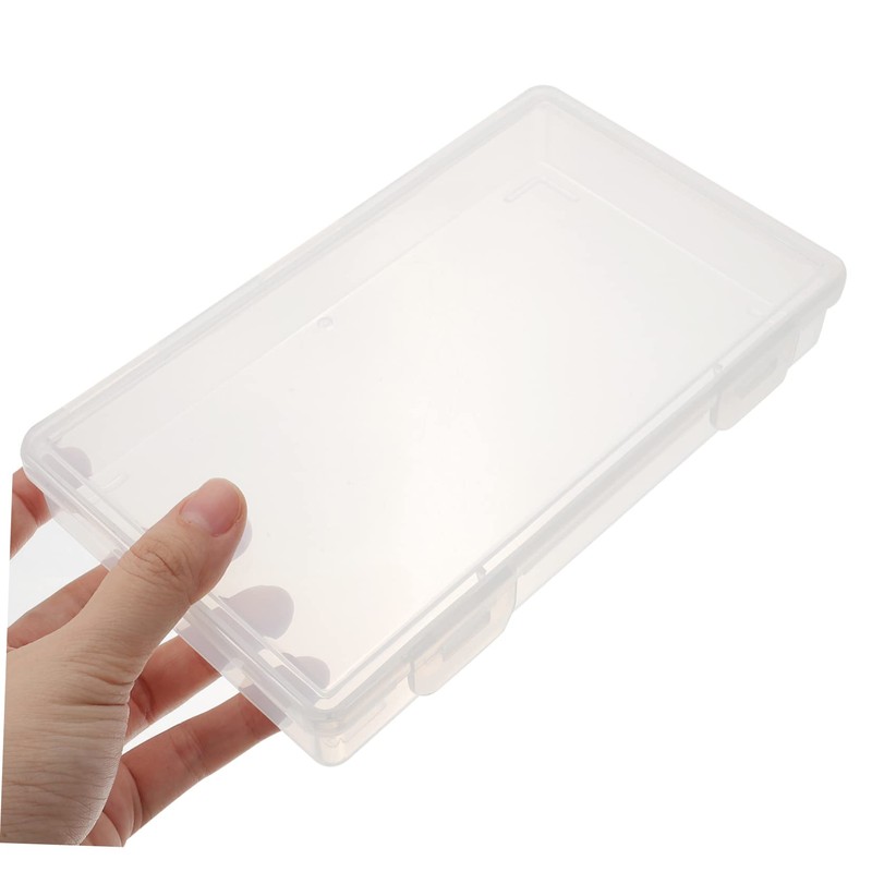 DOITOOL 2Pcs Transparent Cards Organizer Cases Durable Plastic Storage Boxes