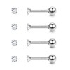 ZELORES 4 Pairs 18G Sterling Silver Cartilage Earrings Stud Screw