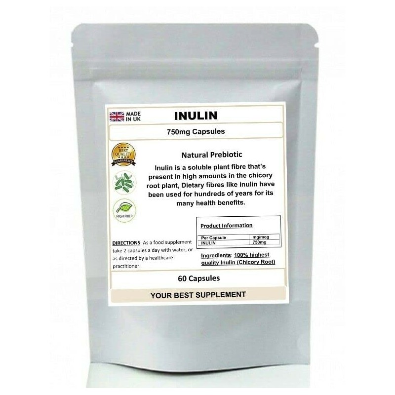 Inulin Capsules Natural Prebiotic Pure no additives (High Grade) 30
