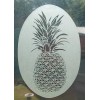 Vinyl Etchings Pineapple Window Decal 4"x6" OVAL Etched Glass Look
