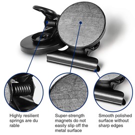 Wukong Magnetic Clips Whiteboard Magnets Clip Pack of 12 Small Magnets Fridge Strong Magnets for Magnetic Board Mini Magnets Black Magnets Strong Hold for School, Office and Blackboard