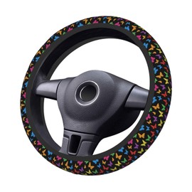 Colorful Butterfly Print Steering Wheel Cover