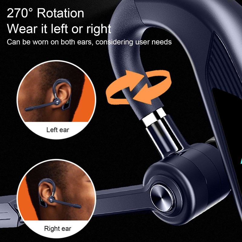 Bluetooth Earpiece Digital Display 270 Degree Rotation Wireless Handsfree Headset