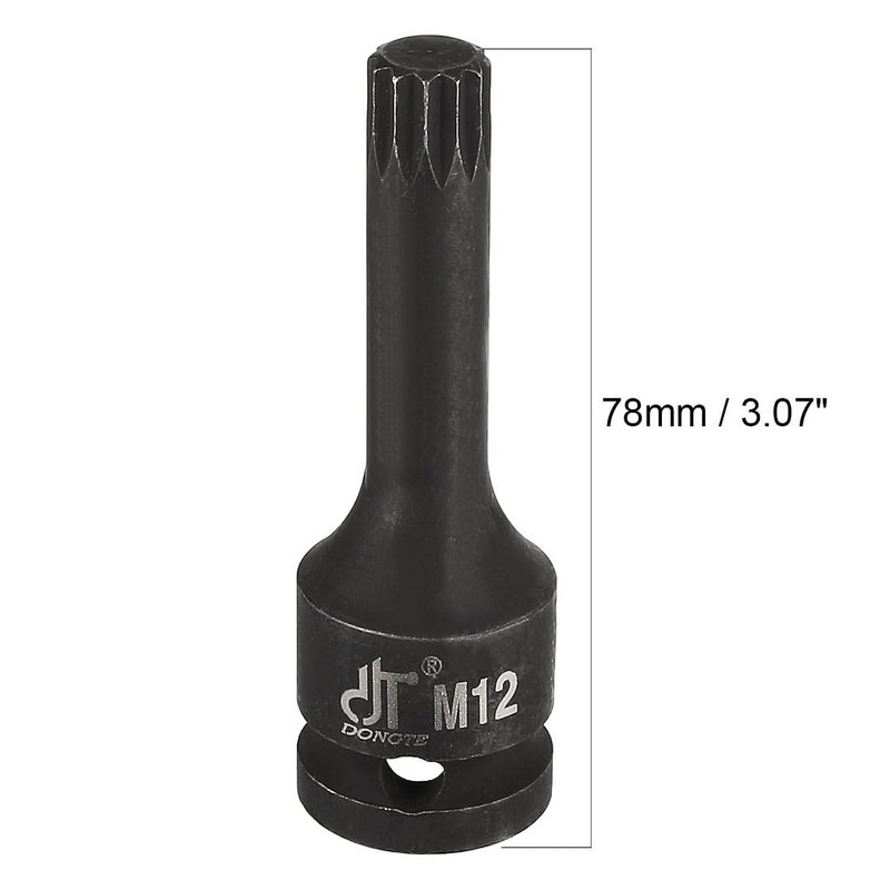 TOP-VIGOR Impact Triple Square Spline Bit Socket, 1/2" Drive x