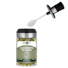 ALPONT GOURMET Cardamomo en Vaina Entera, Especia Aromática para Infusiones, Café y Repostería, 80 g