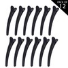 AKH® Pack of 12 Sectioning Clips | Black Plastic Hair
