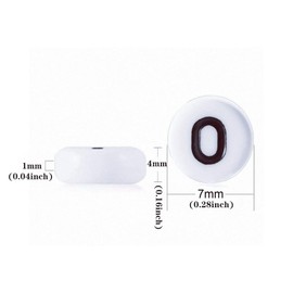 Ludthaw 100Pcs Number Beads,White Acrylic Number Beads 7x4mm Plastic Round Number 0 Beads for Jewelry Making Bracelets Necklaces Making