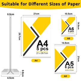 6 Stück Tischaufsteller A6, T Form Acryl Ständer Preisschilder Aufsteller Tischständer für Prospekte Menükarte Werbung Fotorahmen, Kunststoff Foto Bilderrahmen, Flyer Display für Haus, Büro, Laden