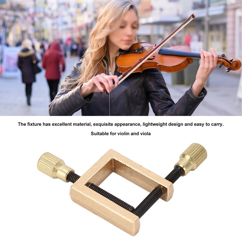 Violin Crack Clamp Double Screw Brass Square Clip Violin Fixing