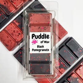 Puddle of Wax - Black Pomegranate Soy Wax Melt Snap Bar - 50g - Fruity Scent - Vegan Friendly - Made in the UK