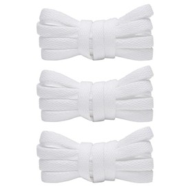 CORD ON - Standard White Flat Laces [Pack of 3] (150 cm), white