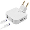 Momowin Multi-socket flat plug, USB socket, US and European adapter,