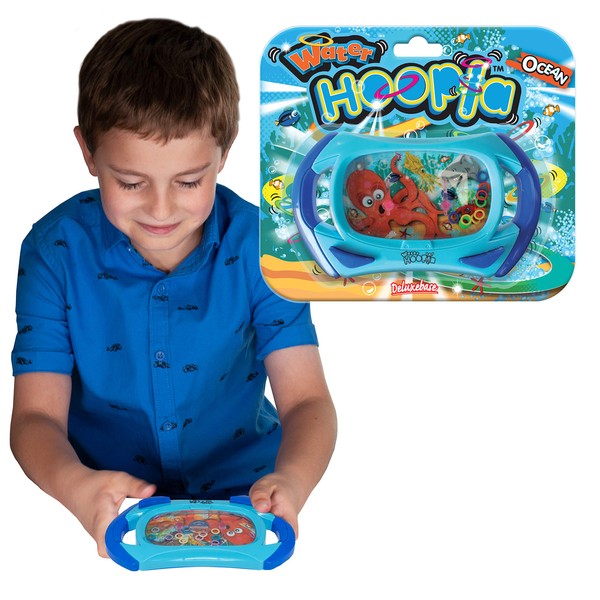 Water Hoopla - Shark and Octopus from Deluxebase. Sea Life Retro Water Handheld Game. Ring toss hand held arcade game for kids and adults