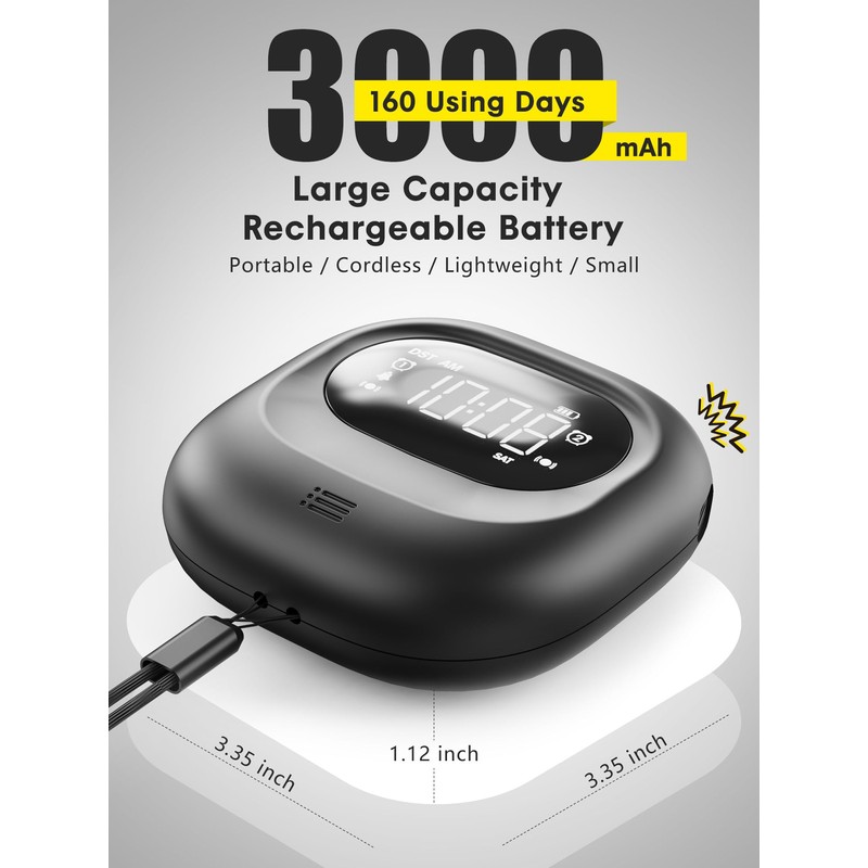 ROCAM Loud Dual Alarm Clock with Bed Shaker, Vibrating Alarm