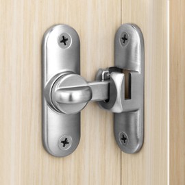 Yeenano Flip Slide Latch, 90 Degree Punch-free Sliding Door Lock, Barn Door Lock with Screws, Anti-Theft Door Latch, Small Sliding Bolt for Barns, Garden, Kitchen, Outdoor Windows