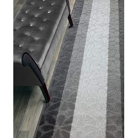 ORFA HOME Custom Length Hallway Runner Rug,Slip Resistant,Flower Grey, 26 Inch X 21 feet, Sold and Priced Per Foot